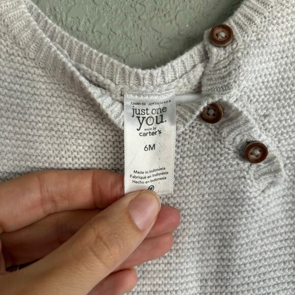 Carter's Boys 6 Month Gray Knit Romper Outfit - Picture 5 of 8
